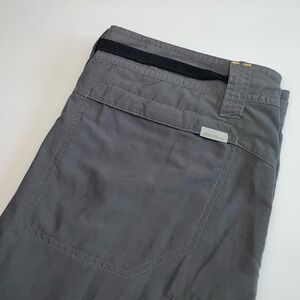Eddie Bauer Convertible Cargo Pant 34x30 Gray Belted Hiking Zip Off Shorts Nylon